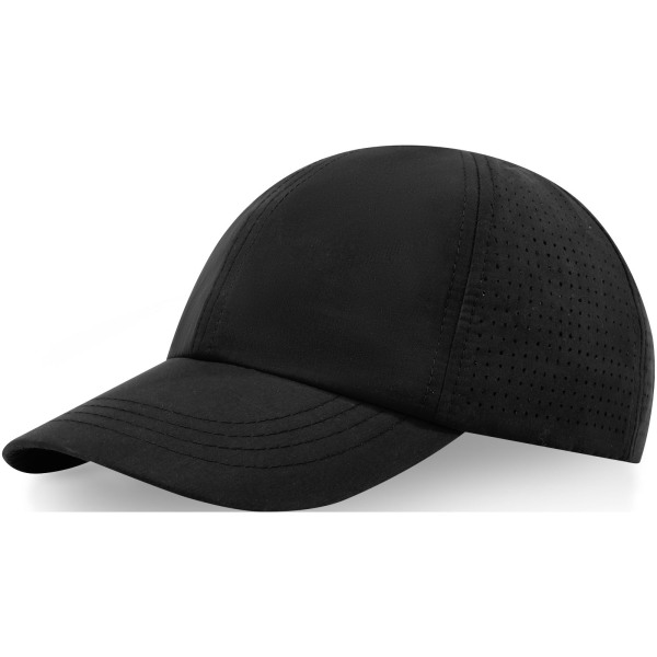 Mica 6 panel GRS recycled cool fit cap - Solid black