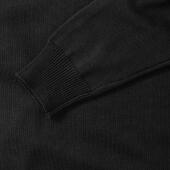 RUS Men V-neck Knitted Pullover, Black, 4XL