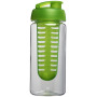 H2O Active® Octave Tritan™ 600 ml sportfles en infuser met flipcapdeksel - Transparant/Lime