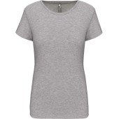 Dames-t-shirt ronde hals korte mouwen Light grey heather S