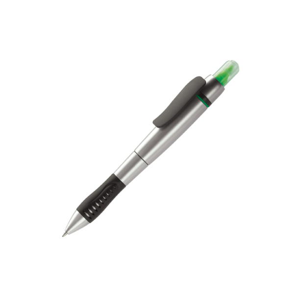 Balpen 2-in-1 hardcolour - Zilver / Groen