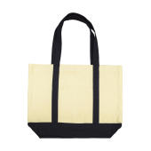 Canvas Shopping Bag - Natural/Navy - One Size