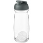 H2O Active® Pulse 600 ml sportfles met shaker bal - Grijs/Transparant