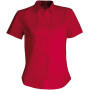 Overhemd in onderhoudsvriendelijk polykatoen-popeline korte mouwen dames Classic Red XL