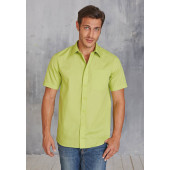 Men's easy-care short sleeve polycotton poplin shirt Navy XS