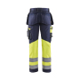 High Vis werkbroek met stretch en gereedschapszakken