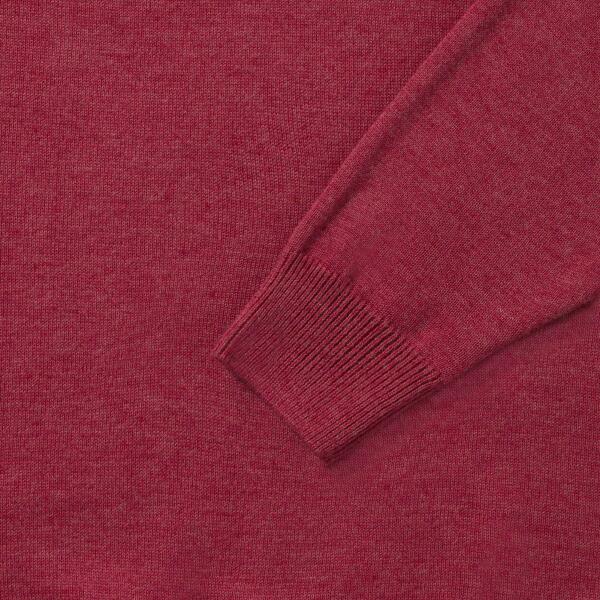 RUS Men Crew Neck Knitted Pullover, Cranberry Marl, 3XL