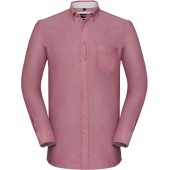 Afgewassen Oxford overhemd met lange mouwen Oxford Red / Cream M