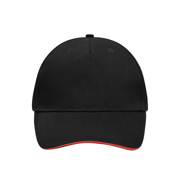 MB6526 5 Panel Sandwich Cap - black/red - one size
