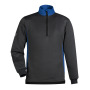 Unisex sweater met ritskraag Anthracite / Blue S