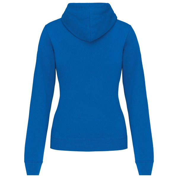 Damessweater met capuchon in contrasterende kleur Light Royal Blue / White XXL