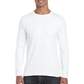 Gildan T-shirt SoftStyle LS for him White XL