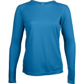 Ladies' long-sleeved sports T-shirt Aqua Blue XL