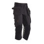 Jobman 2195 Stretch long shorts zwart/zwart D124