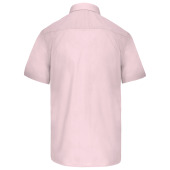 Men's easy-care short sleeve polycotton poplin shirt Pale Pink XS