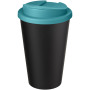 Americano® Eco 350 ml recycled tumbler with spill-proof lid - Aqua blue/Solid black