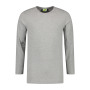 L&S T-shirt Crewneck cot/elast LS for him Grey Heather-3XL