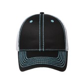 MB6229 6 Panel Mesh Cap - black/turquoise/white - one size