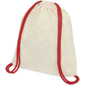 Oregon 100 g/m² katoenen rugzak met trekkoordsluiting met gekleurde koorden 5L Oregon 100 g/m² katoenen rugzak met trekkoordsluiting met gekleurde koorden 5L