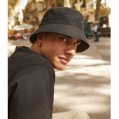 RECYCLED POLYESTER BUCKET HAT, BLACK, S/M, BEECHFIELD