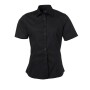 Ladies' Shirt Shortsleeve Poplin - black - L