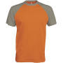 Baseball - Tweekleurig t-shirt Orange / Light Grey M
