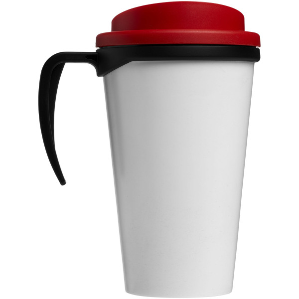 Brite-Americano® grande 350 ml insulated mug - Solid black/Red