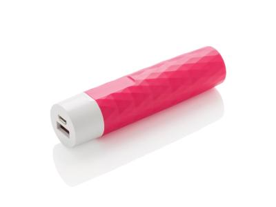 2.200 mAh geometrische powerbank, roze 2.200 mAh geometrische powerbank, roze