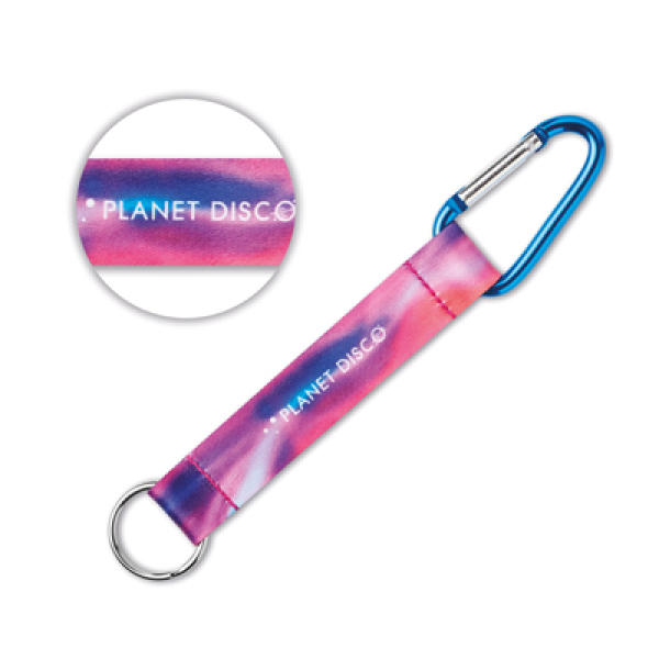 Carabiner with sublimated strap