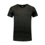 L&S T-shirt V-neck cot/elast SS for him dark grey XXL