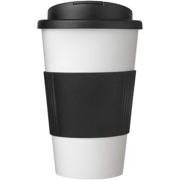 Americano® 350 ml tumbler with grip & spill-proof lid - White/Solid black