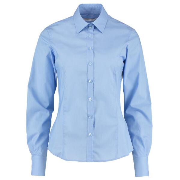 Ladies Long Sleeve Tailored Business Shirt, Light Blue, 26, Kustom Kit