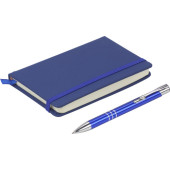 PU notitieboek met aluminium balpen Joshua rood