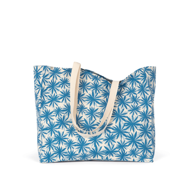 Ecologische shopper Blue flowers / Natural One Size