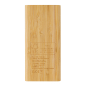8.000 mAh 5W trådløs powerbank i FSC® certificeret bambus, brun
