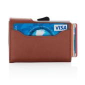 C-Secure aluminium RFID kaarthouder & portemonnee, bruin, zilver