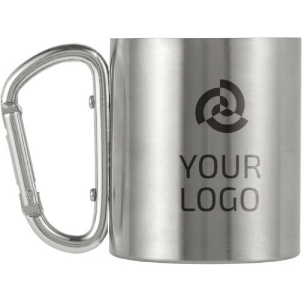 Stainless steel double walled mug Nella black