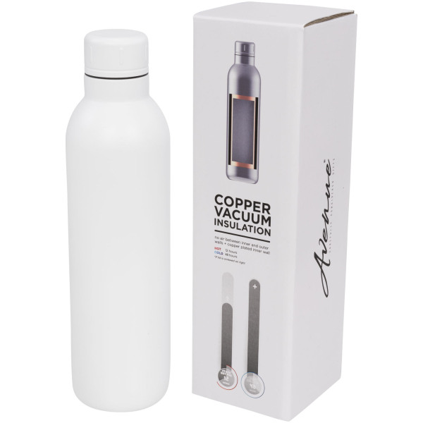 Thor 510 ml copper vacuum insulated water bottle - White