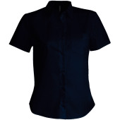 Overhemd in onderhoudsvriendelijk polykatoen-popeline korte mouwen dames Navy XL