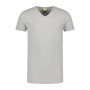 L&S T-shirt V-neck cot/elast SS for him grey heather XXL