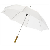 Lisa 23" automatiskt paraply med trähandtag - Vit