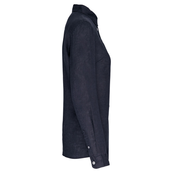 Leinen-Bluse für Damen Navy Blue XS