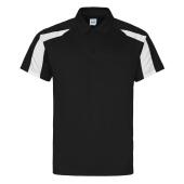 AWDis Cool Contrast Polo Shirt, Jet Black/Arctic White, M, Just Cool