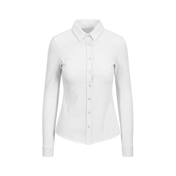 Anna Knitted Long Sleeve Shirt, White, XL, So Denim