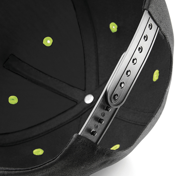 5 Panel Contrast Snapback - Black/Lime Green - One Size