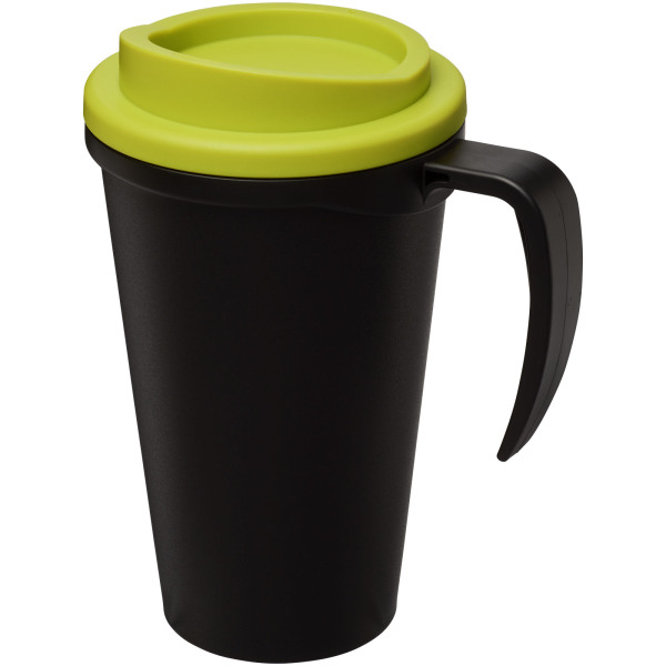 Americano® Grande 350 ml insulated mug - Solid black/Lime