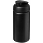 Baseline® Plus grip 500 ml flip lid sport bottle - Solid black