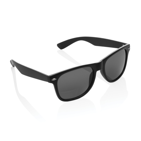 GRS gerecycled PC plastic zonnebril, zwart