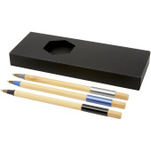 Kerf 3-delige bamboe pennenset - Zwart/Naturel