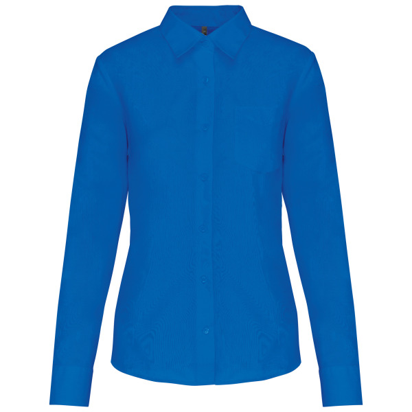 Overhemd in onderhoudsvriendelijk polykatoen-popeline dames Light Royal Blue S